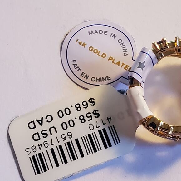 Anthropologie Stackable birthstone trio of Rings Blue September Size 6 NWT - Picture 6 of 10